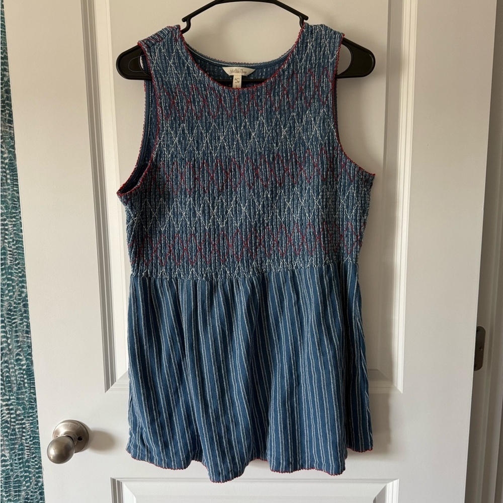 Matilda Jane Blue Sleeveless Crew Neck Top